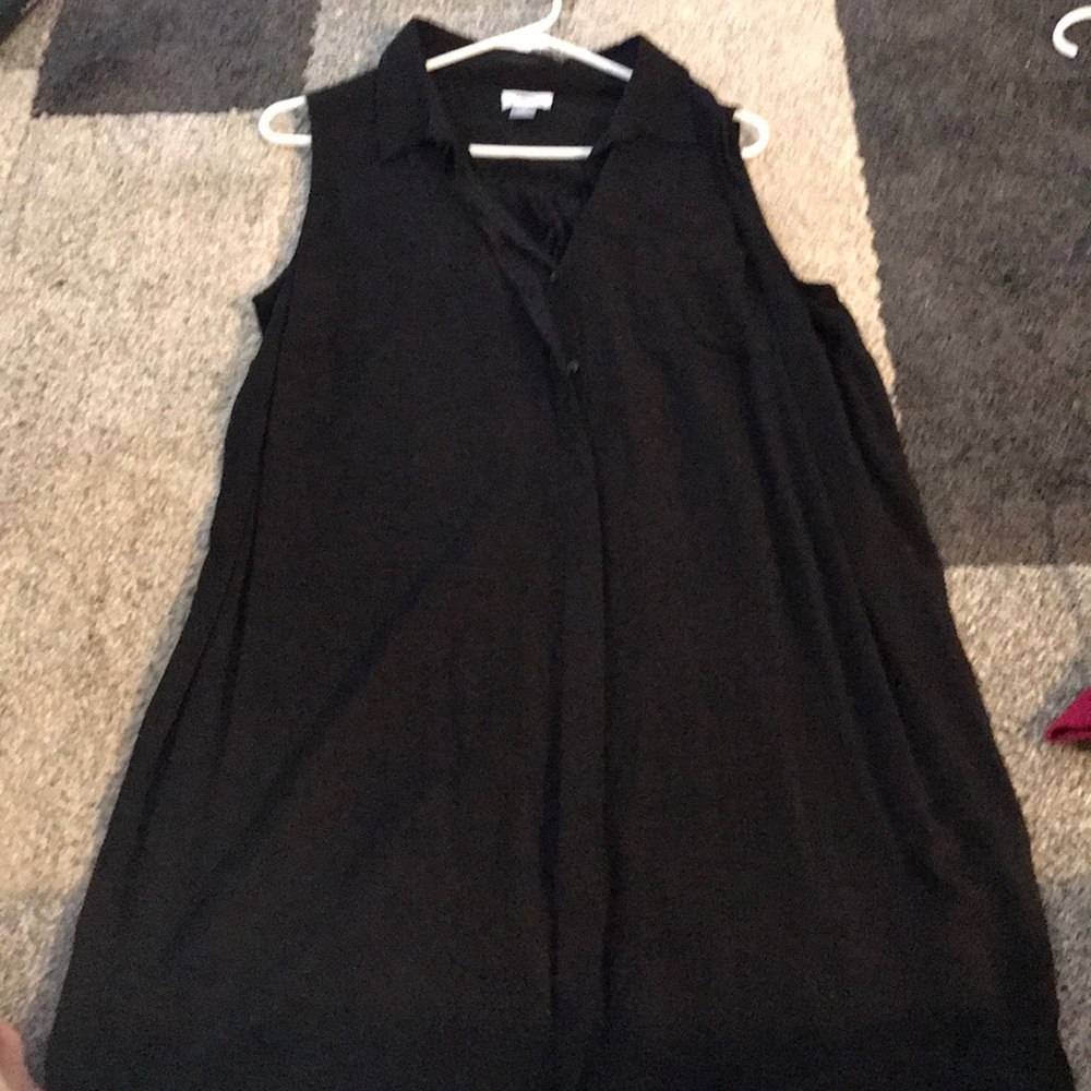 Black button down dress